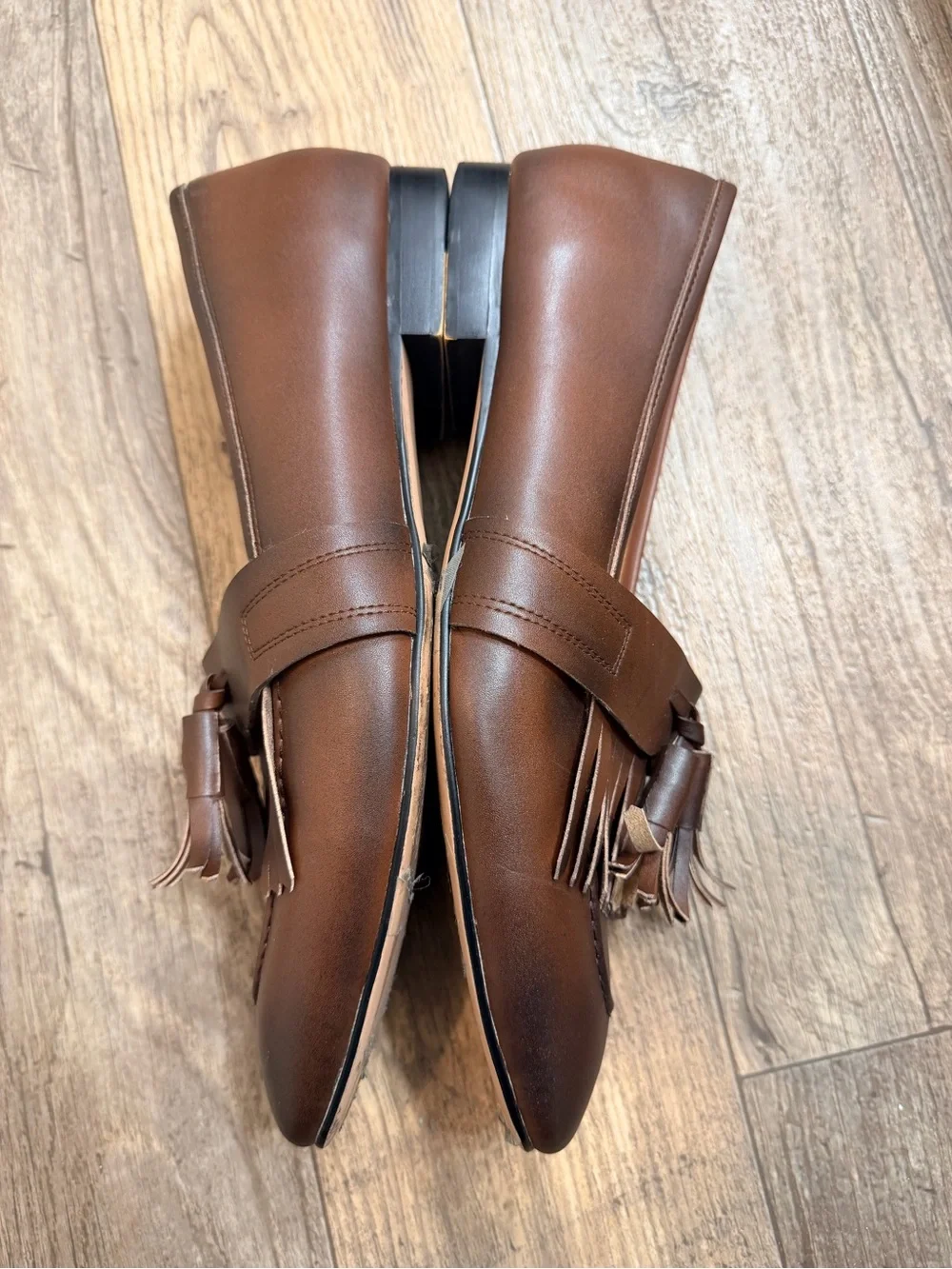 Men's Brown Tassel Kiltie Loafers — Sleek Slip-On Dress Shoes
